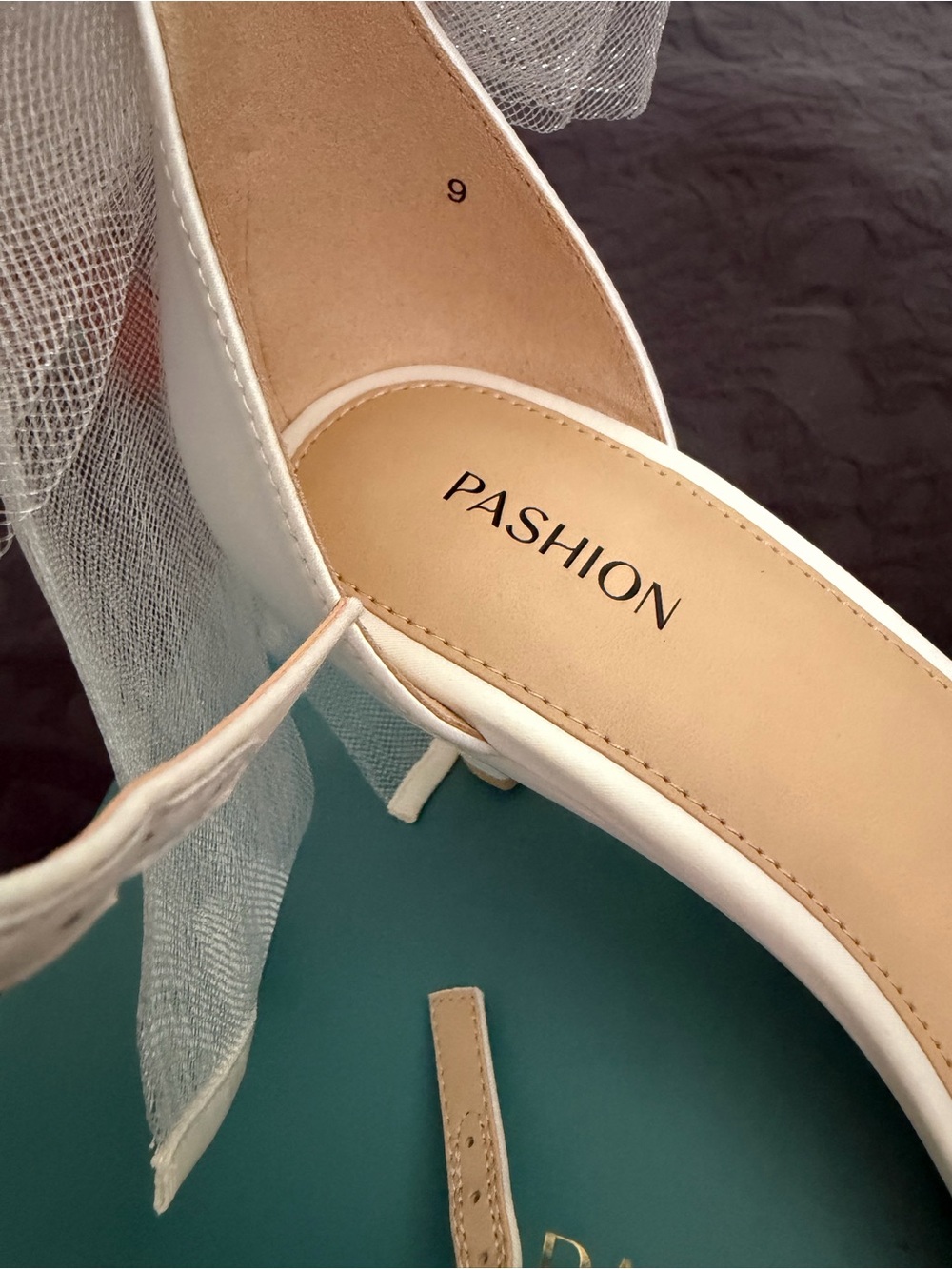 Pashion White Embellished Ankle-Strap Heels - Picture 4 of 6